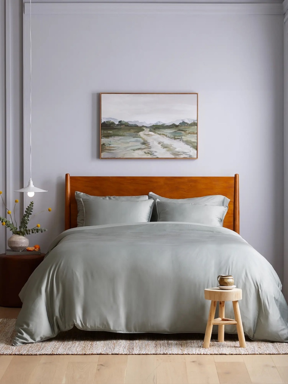 NWT Quince Bamboo Duvet Cover In Eucalyptus Sage - Full/Queen No Shams
